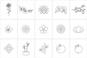 Lunar New Year line icon set, an Outline Icon by NatalieArtShop (Thumbnail 6 of 11)