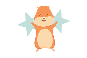 Cartoon hamster. Fluffy domestic pet, an Animal Illustration by the8monkey