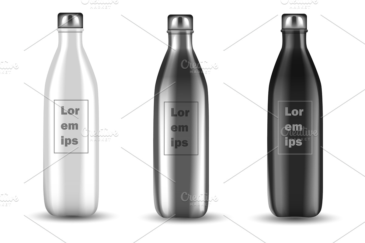 A collection of bottle mockups, an Object Illustration by Dessign Sells