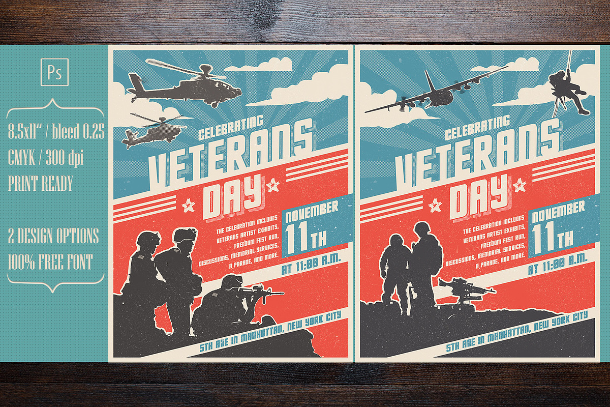 Veterans Day Flyer, a Flyer Template by Paul Lesser (Photo 3 of 5)