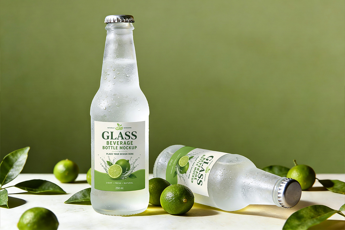 Glass Beverage Bottle Mockup, a Cups & Container Mockup by Pitchlook.Studio (Photo 4 of 4)
