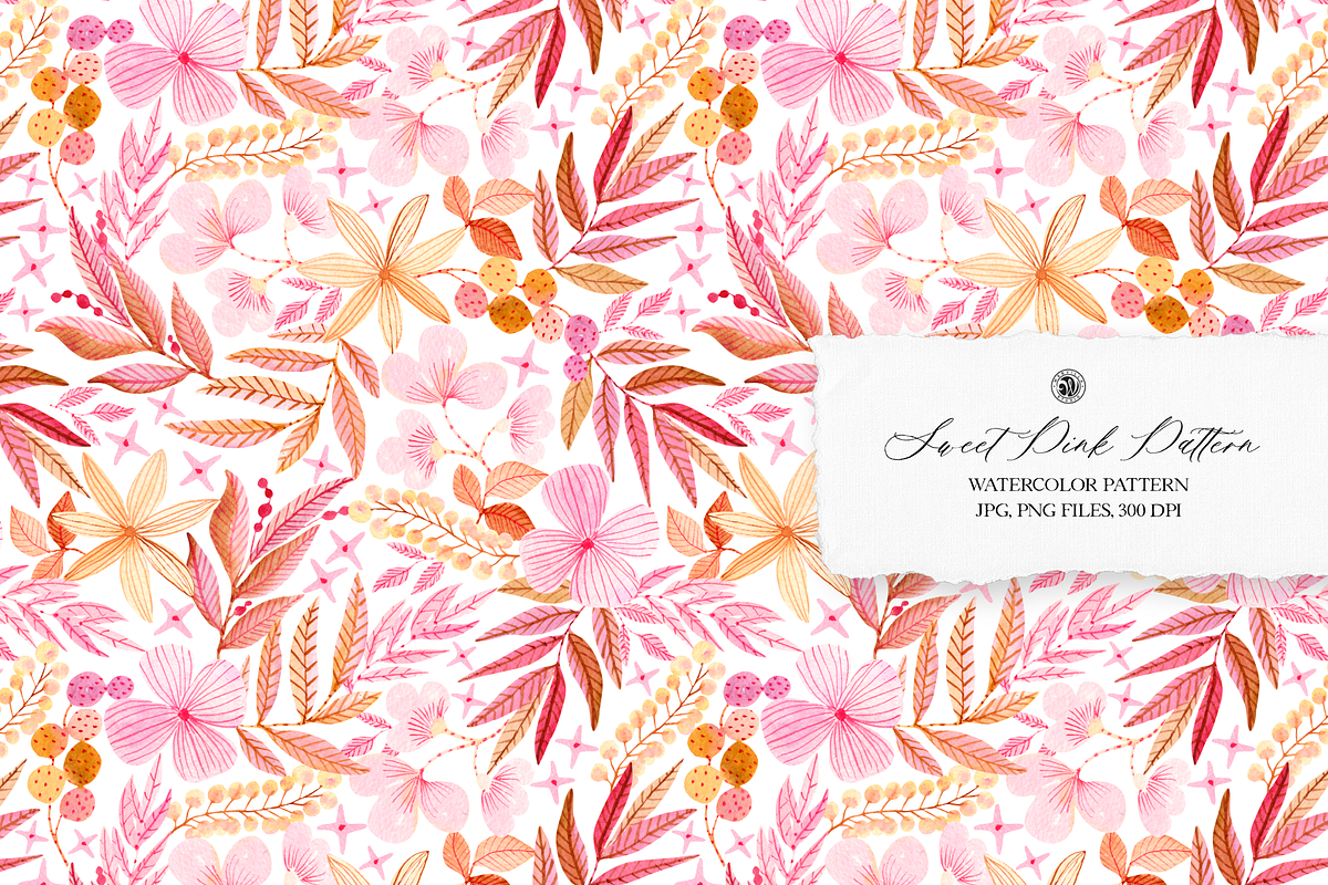 Sweet Pink Watercolor Pattern, a Pattern Graphic by Webvilla Studio (Photo 1 of 6)