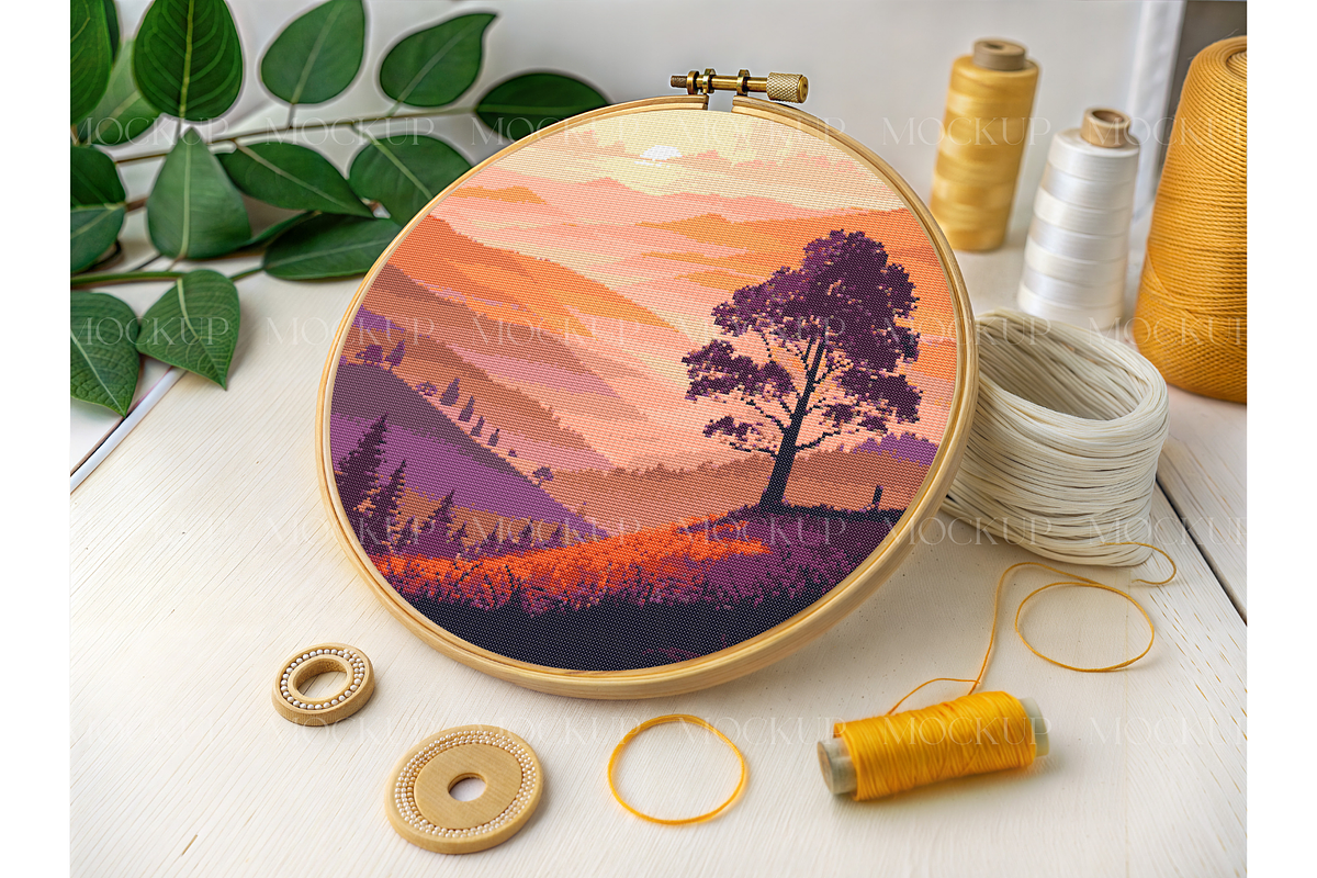 Golden Hour Embroidery Hoop Mockup, a Product Mockup by MockupWizard (Photo 3 of 3)