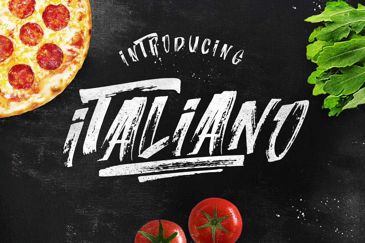 ITALIANO Brush Font +Extras
