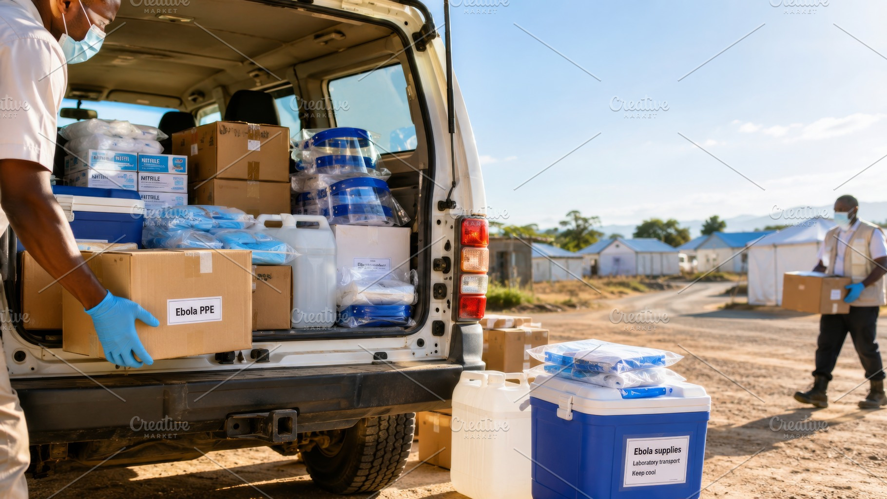 Ebola virus outbreak response with s, a Photo by Dvoevnore photos