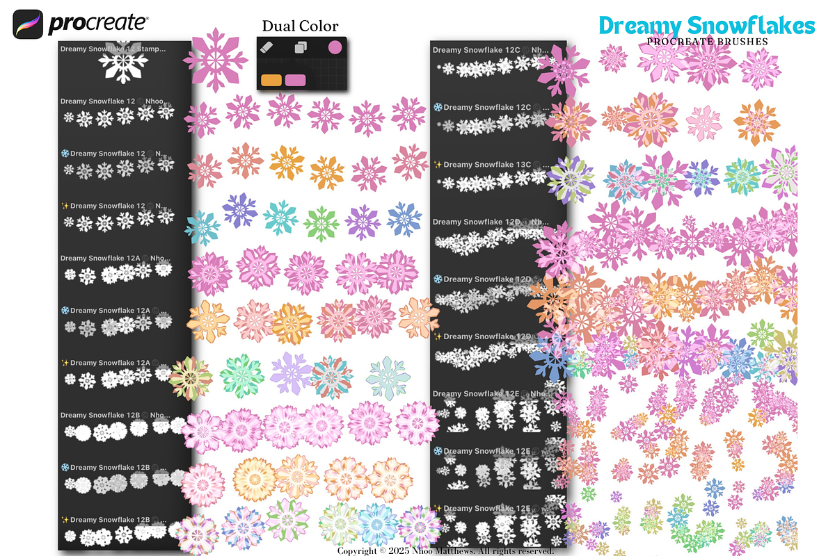 Procreate Dreamy Snowflakes Brushes, a Brush Add-On by Fashion Workshop Bkk (Photo 15 of 21)