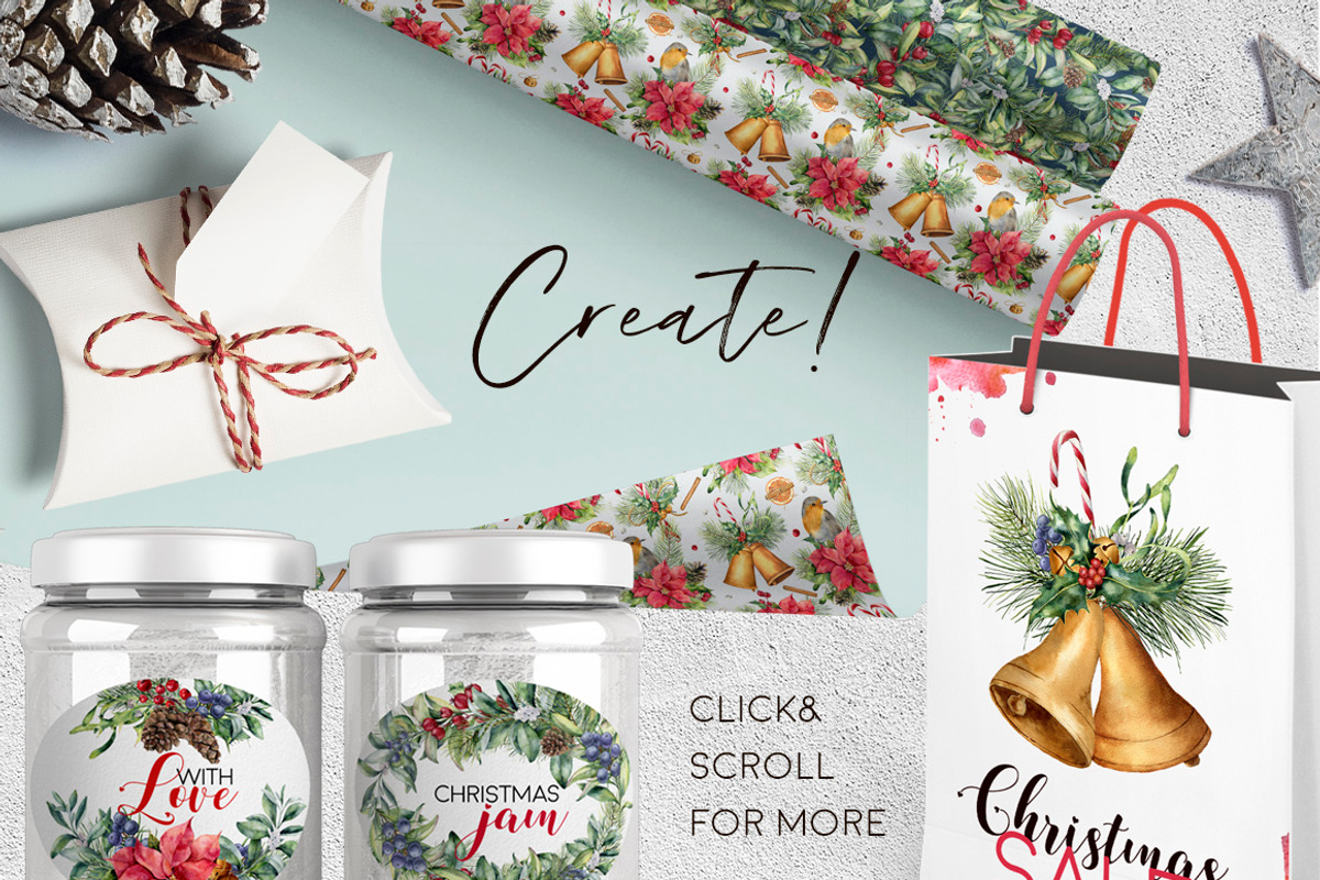 Delicate Christmas Watercolor bundle, a Seasonal Illustration by Yuliya Derbisheva (Photo 13 of 14)