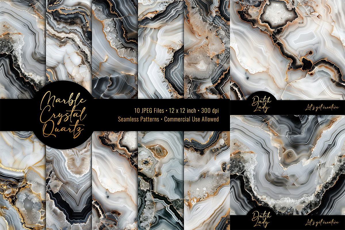 Marble Crystal Quartz Patterns, a Pattern Graphic by The Dutch Lady Designs (Photo 1 of 5)