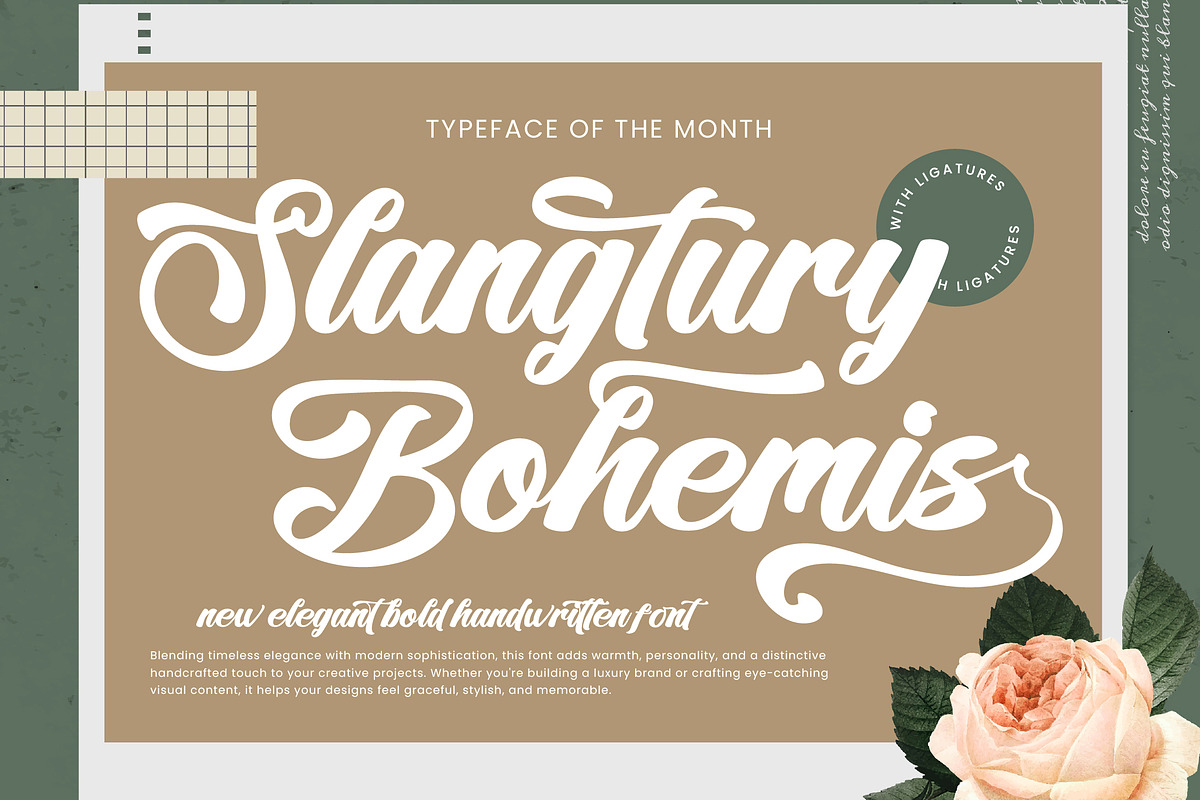 Slangtury Bohemis Elegant Bold, a Handwritten Font by operatype.co (Photo 1 of 8)