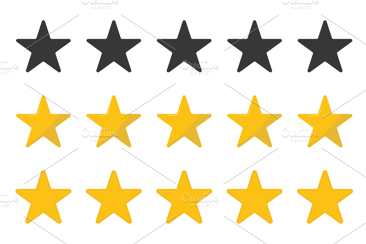 Black and yellow stars rating icon, an Object Illustration by Vector Creator