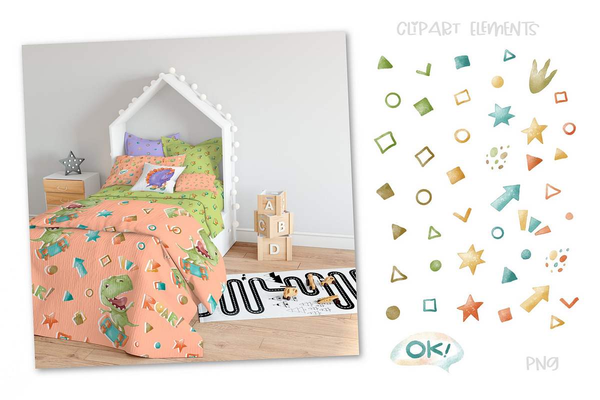 Dino boys clip art set., an Illustration by Yuliya Art (Photo 7 of 9)
