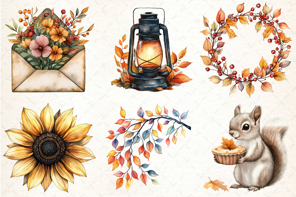 Autumn Collection Clipart Bundle, an Illustration by DreamCafeArt (Photo 3 of 5)