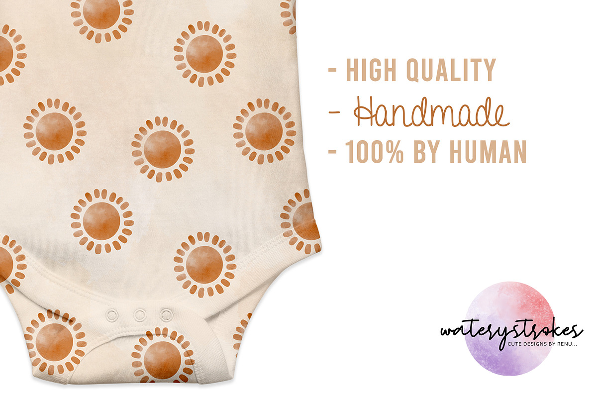 Earthy Boho Sun Pattern, a Pattern Graphic by Waterystrokes (Photo 2 of 4)