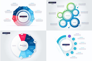 Set of six option circle infographic