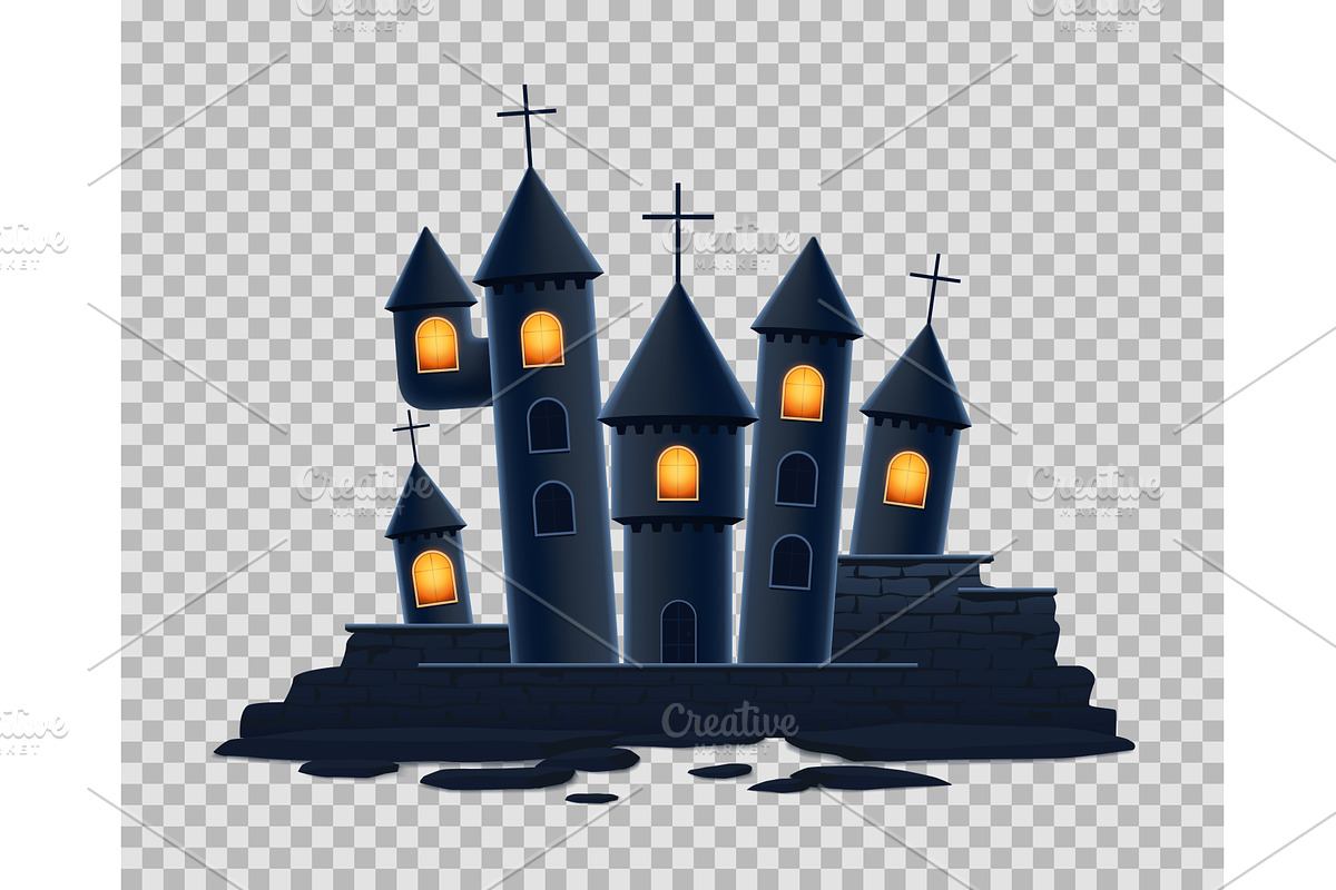 Vector template of Halloween castle, an Object Illustration by Andrey Yaroslavtsev