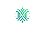 Geometric Hexagon Tech Logo, a Branding & Logo Template by Vectorium Studio (Thumbnail 1 of 9)
