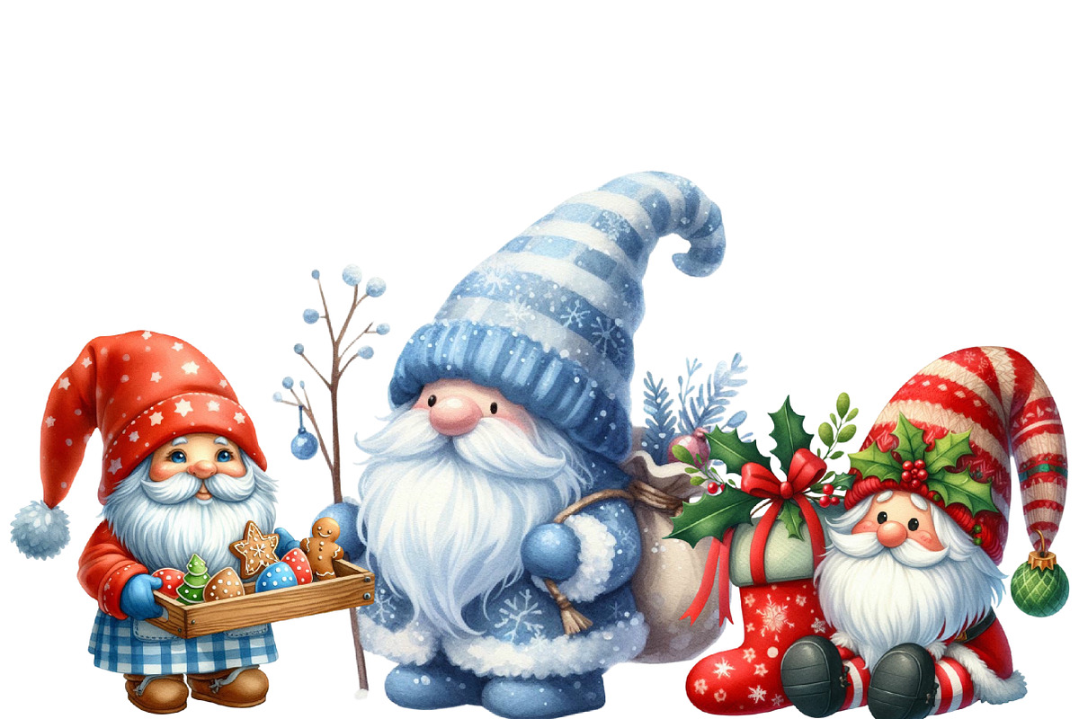 Christmas Gnome Sublimation Clipart, an Illustration by Designworld (Photo 5 of 6)
