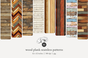 80 wood plank seamless pattern, a Pattern Graphic by Poppy Lane Studio