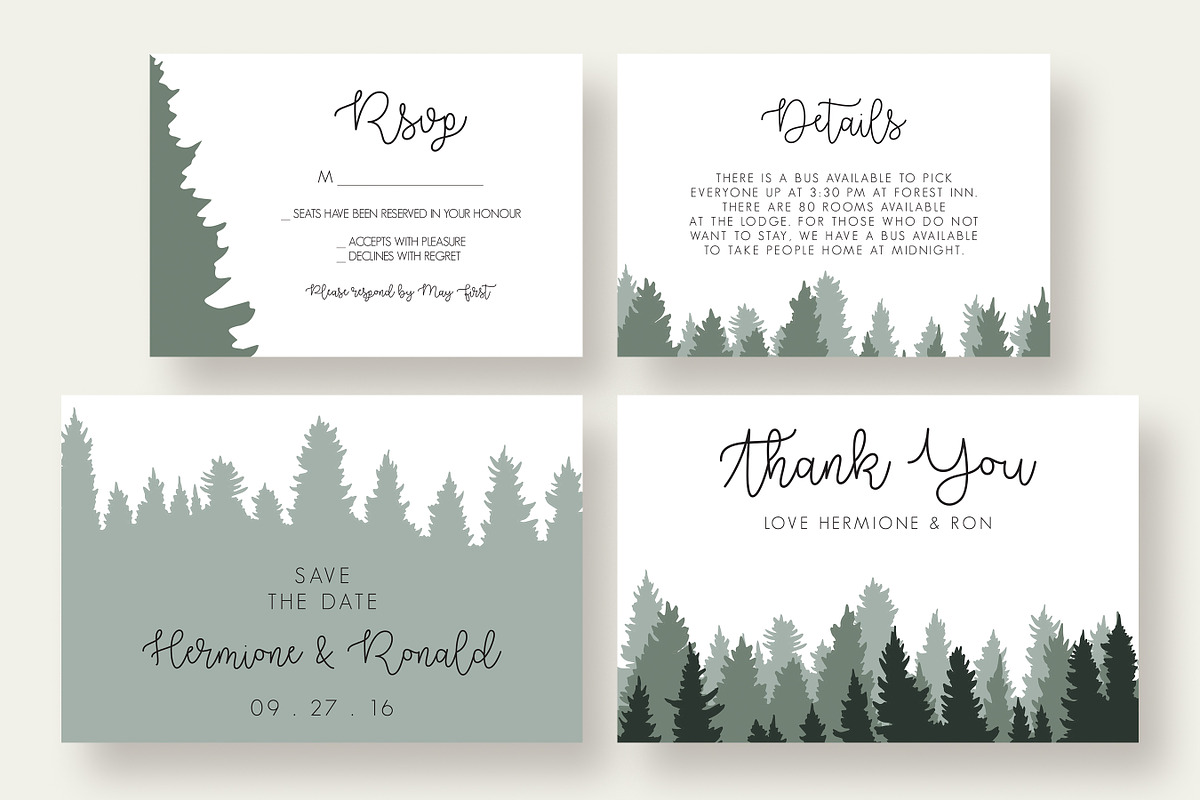 Woods Wedding Invitation Suite, an Invitation Template by Knotted Design (Photo 3 of 4)