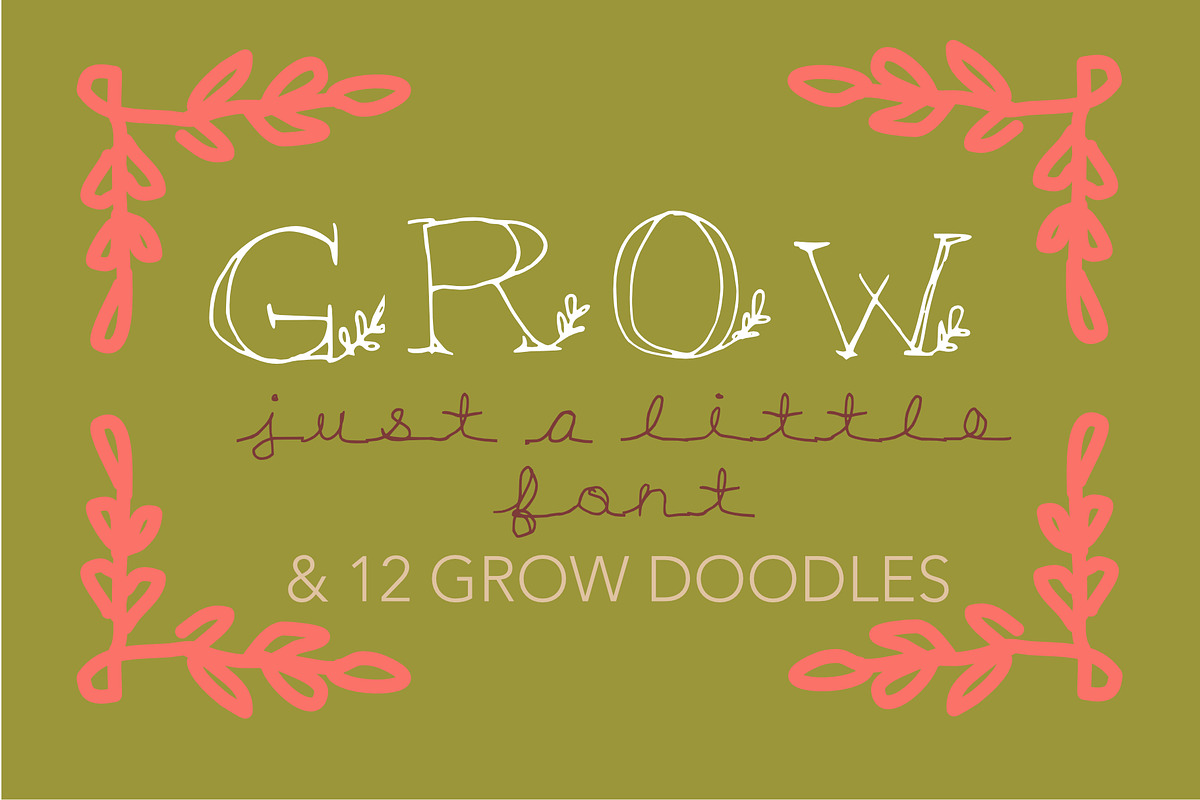 Grow - A Hand Drawn Display Cap Font preview 7