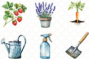 Gardening Day Watercolor Clipart, an Illustration by Black Bird Studio (Thumbnail 2 of 6)