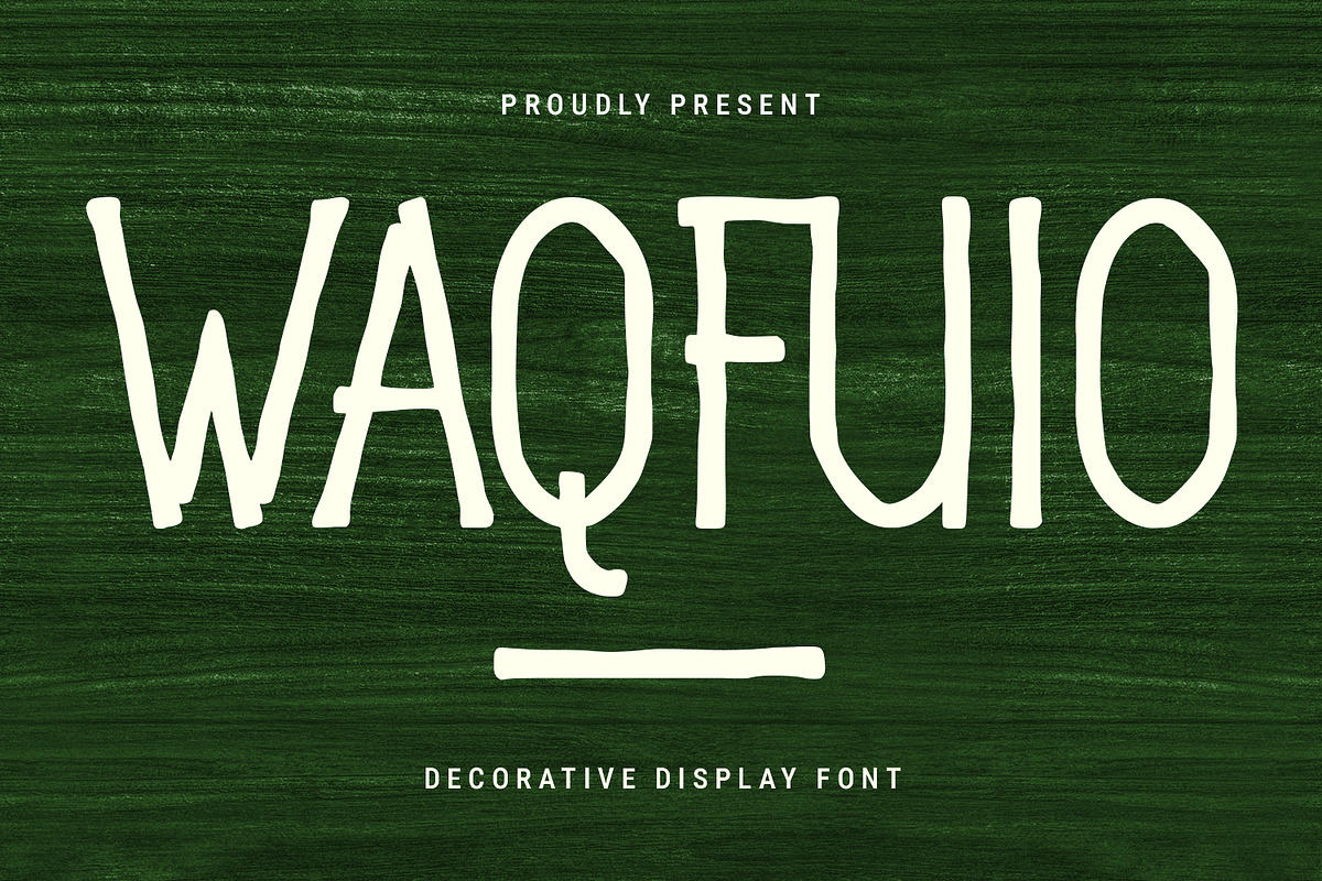 Waqfuio Decorative Display Font, a Sans Serif Font by Maulana Creative (Photo 1 of 7)