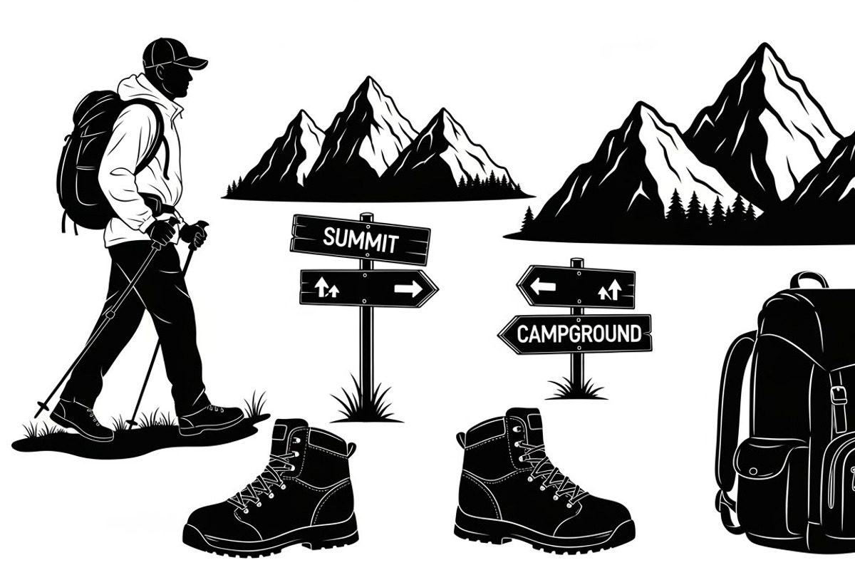 Hiking Adventure Silhouette Bundle, an Illustration by yasushie (Photo 48 of 51)