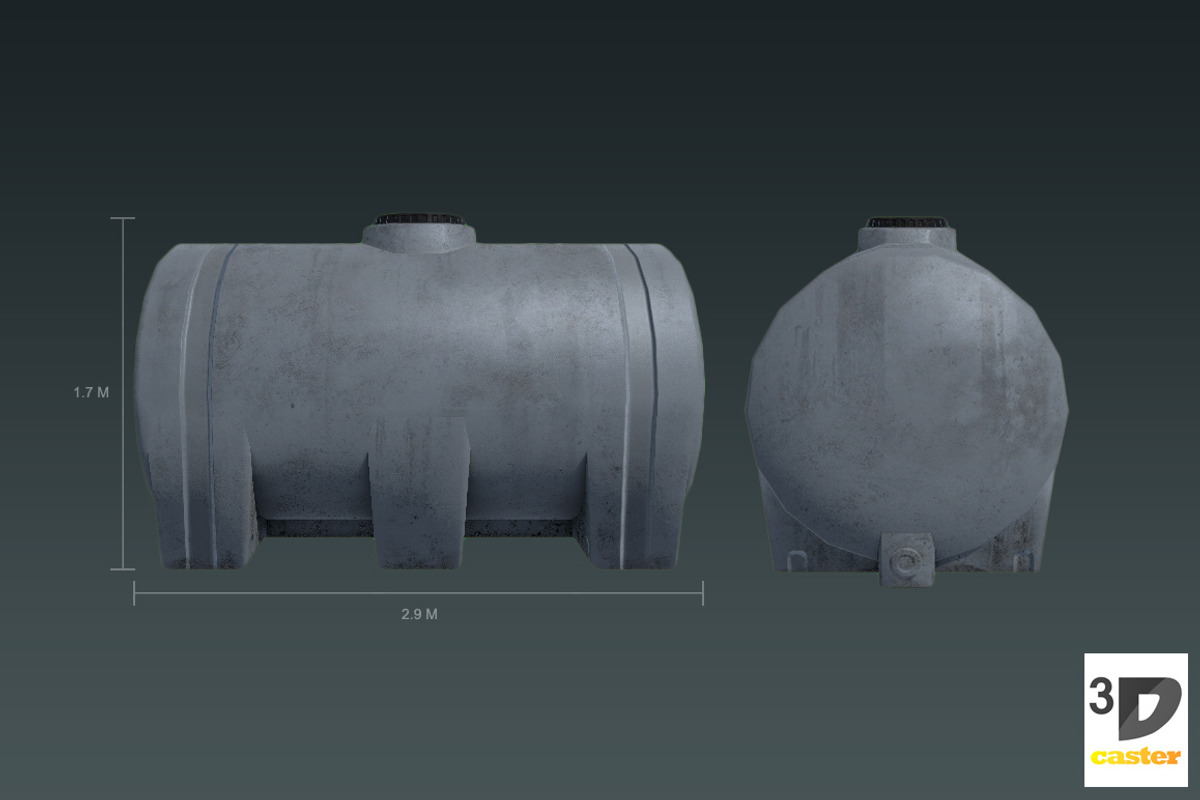 Water Tank - Big Plastic Barrel, an Object 3D Model by 3DCaster (Photo 6 of 6)