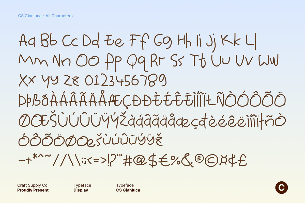 CS Gianluca – Messy Handwritten Font, a Handwritten Font by Craft Supply Co. (Photo 8 of 8)