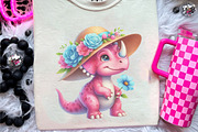 Summer Dinosaur Watercolor Clipart, an Illustration by CreationArt (Thumbnail 7 of 9)