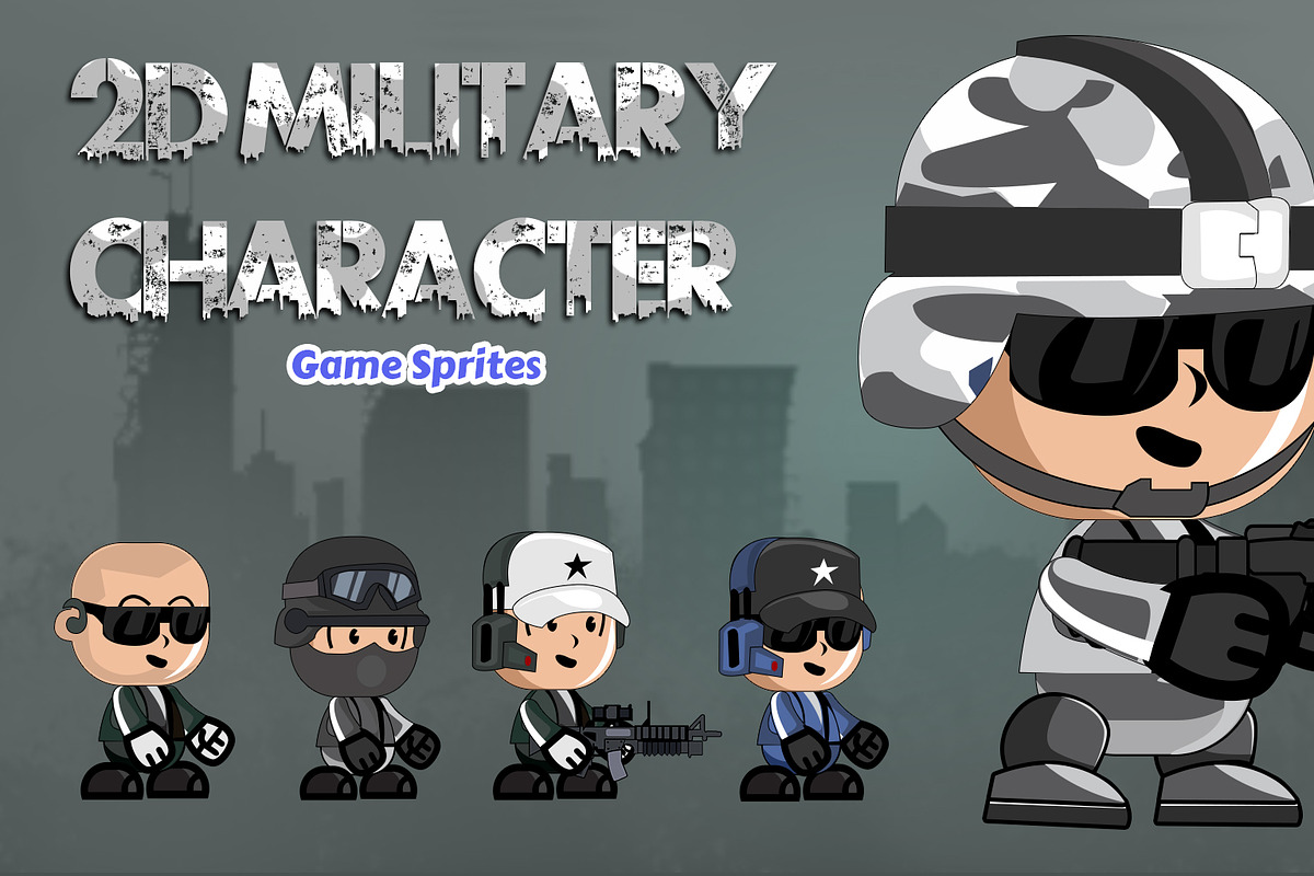 2D Millitary Soldier Character, a Texture Illustration by Awns Creators (Photo 3 of 3)