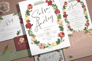 Islamic Flowers Invitation Set, an Invitation Template by Aarley Kaiven