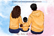 Big Family in Hoodies Clipart, a Person Illustration by ArtedeCatrin (Thumbnail 6 of 12)