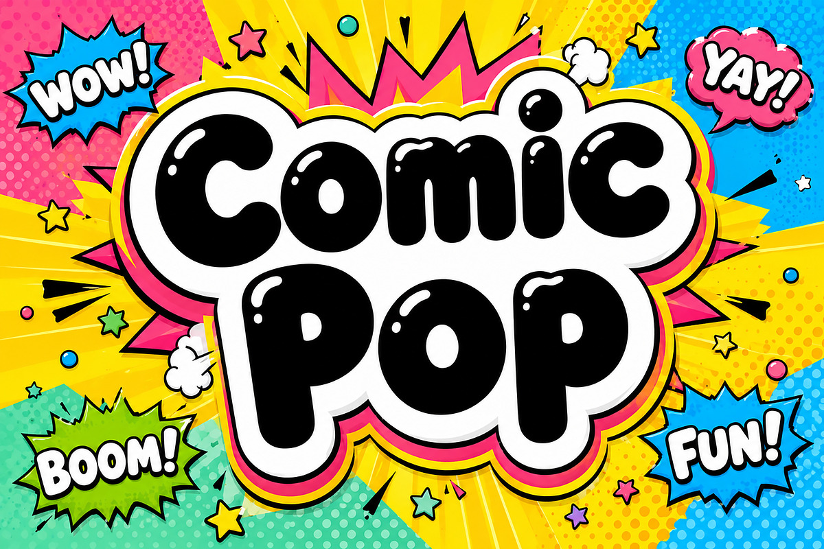 Comic Pop, a Slab Serif Font by Wow Magic (Photo 1 of 7)