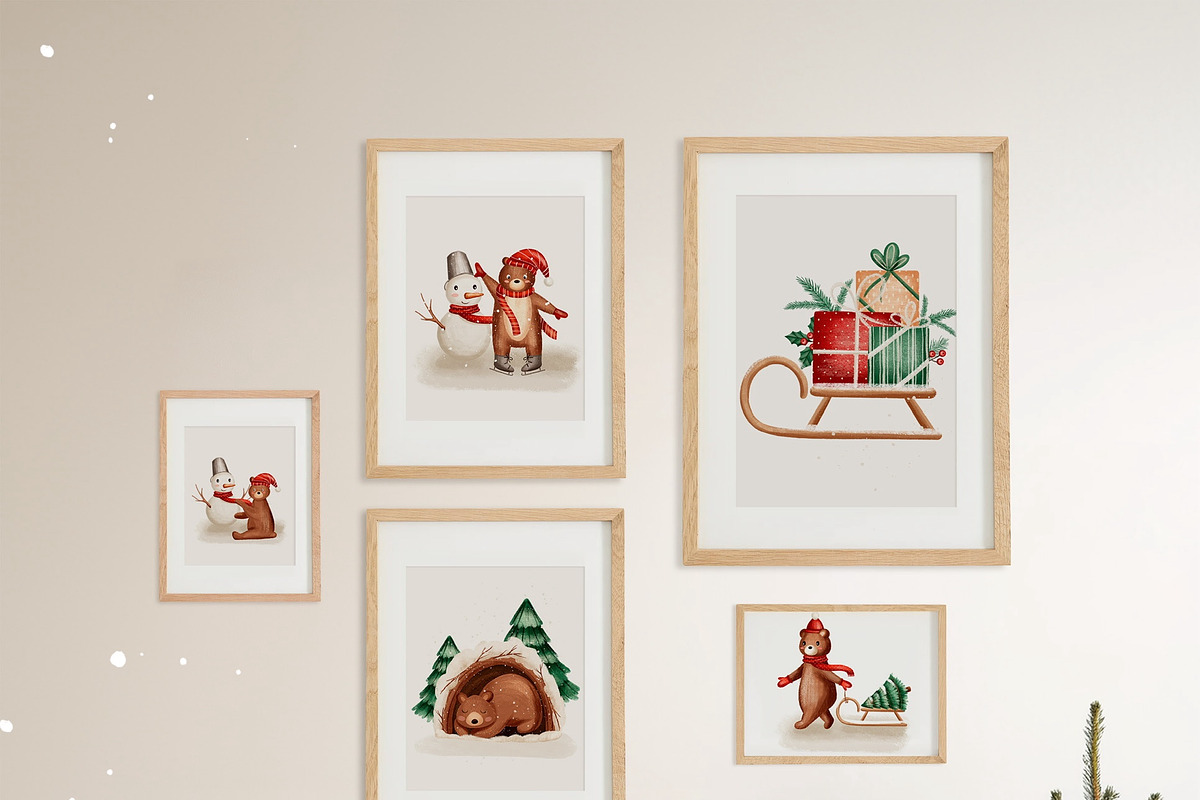 Christmas Taddy Bear. Illustration, an Animal 3D Model by Linerisyart (Photo 11 of 16)