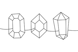 Magic luxury crystals one line, an Object Illustration by GraphiShop