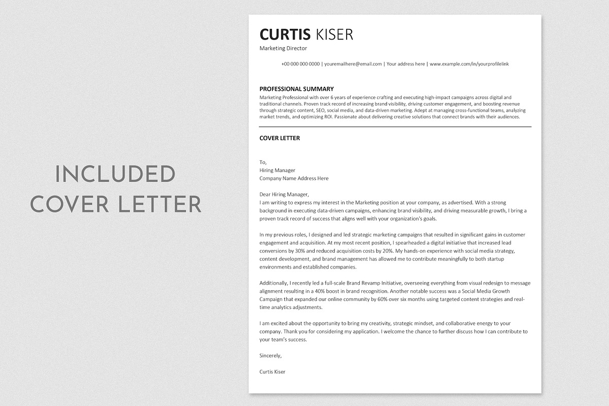 ATS Friendly Resume / CV Template, a Resume Template by Anjum Ilyas (Photo 6 of 9)