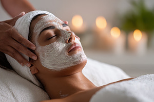 Spa Treatment Facial Mask Relaxation, a Photo by Pixeness Studio