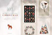 Retro Geometric Christmas set, a Decorative Illustration by Tabita's shop (Thumbnail 1 of 13)