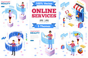 Online Technologies Isometric, a Person Illustration by TAlex (Thumbnail 1 of 6)