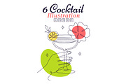 6 Cocktail Vector Illustration, a Food Illustration by denayunebgt (Thumbnail 1 of 3)