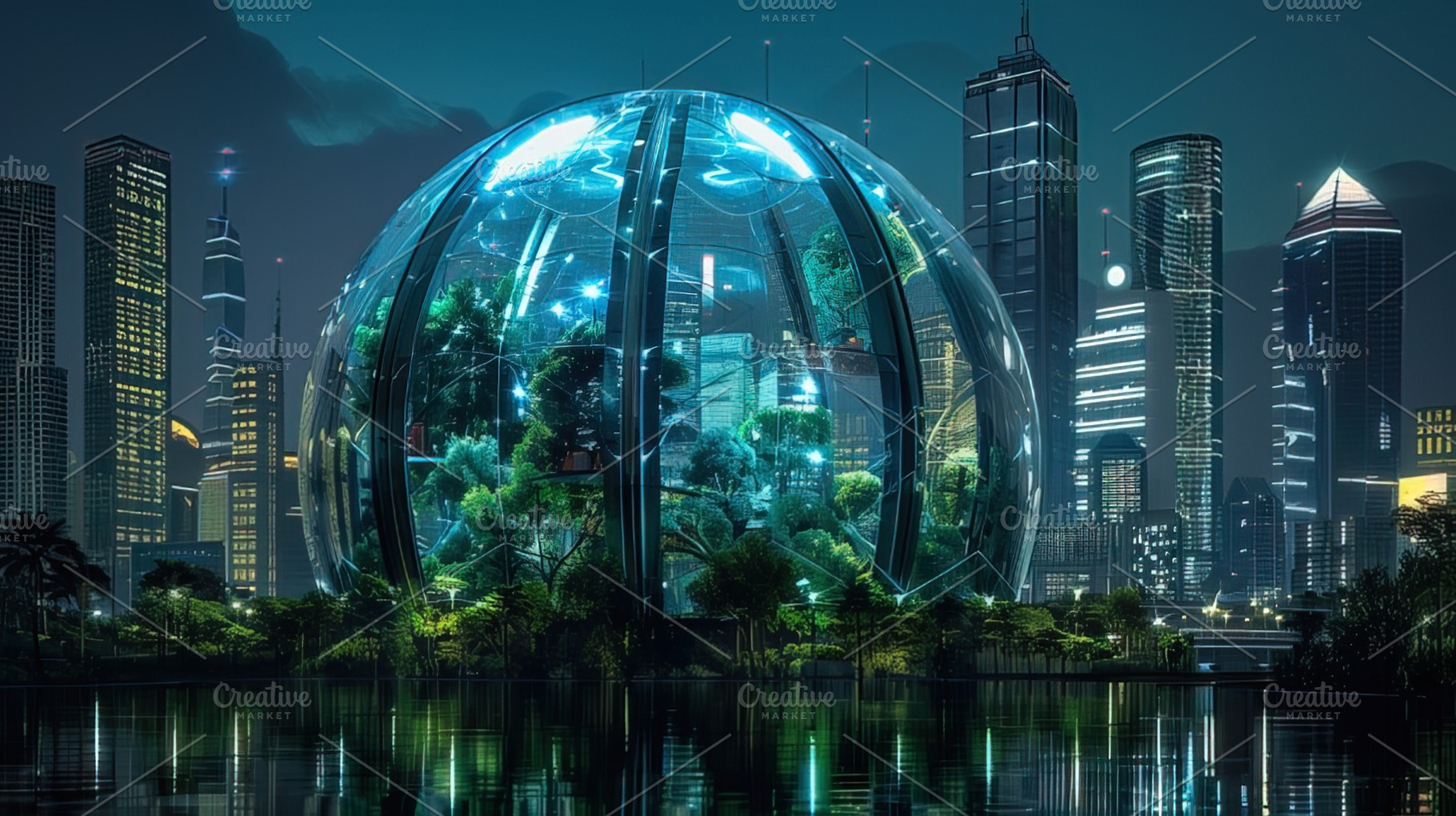 Futuristic Glass Dome Cityscape, an Architecture Photo by Ales Munt