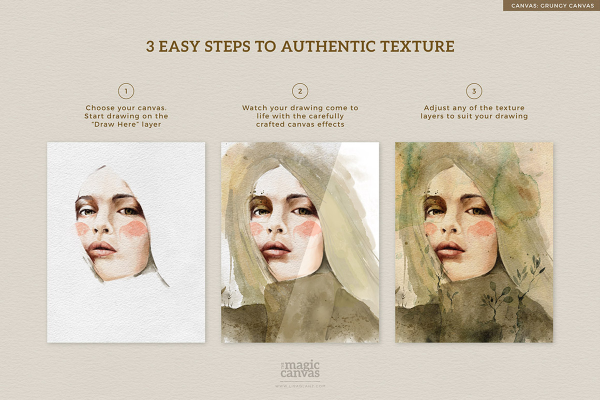 Magic Canvas Photoshop textures, a Layer Style Add-On by Lisa Glanz (Photo 3 of 13)