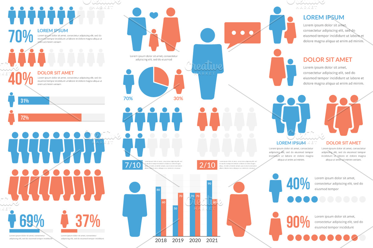 People Infographics, a Graphic by PixMarket | Creative Market