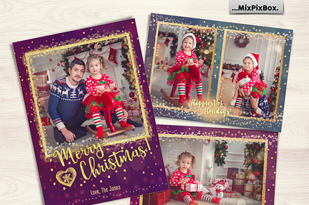 Christmas Card Template, a Card Template by MixPixBox