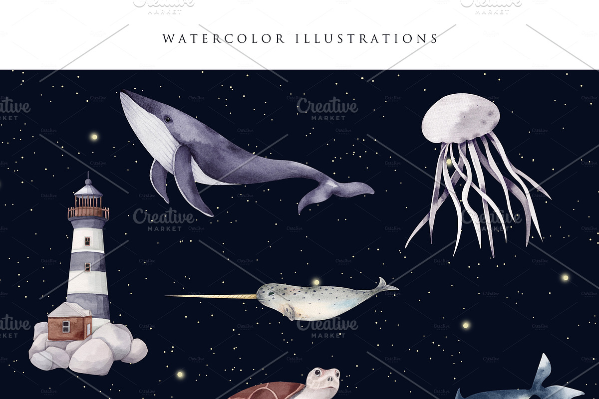 Cosmos moon underwater dreams, an Animal Illustration by nathalieclaire (Photo 5 of 13)