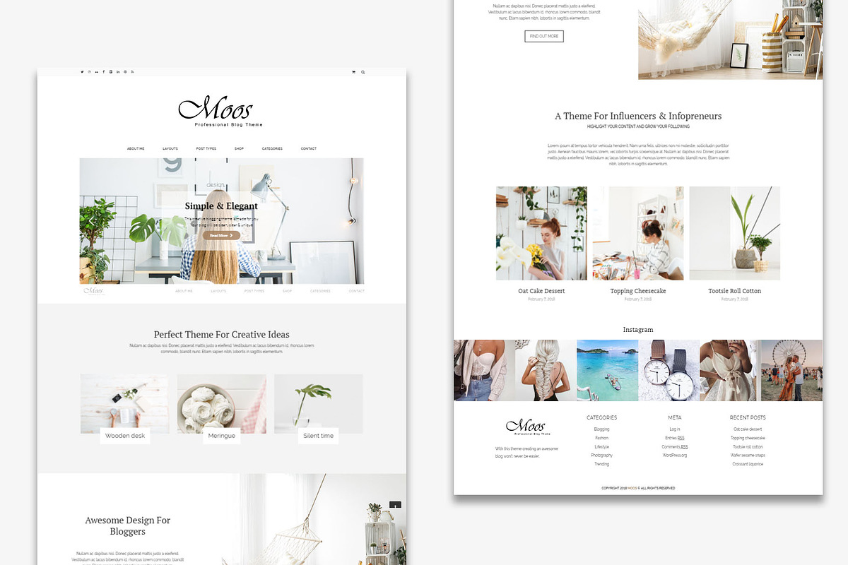 Moos Simple Elegant Blogging Theme, a WordPress Template by Brickthemes (Photo 2 of 5)