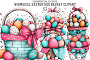 Whimsical Easter Egg Basket Clipart, an Illustration by designcity5 (Thumbnail 1 of 5)