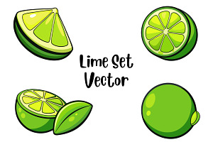 Lime Set Vector #1, a Food Illustration by Awieee1
