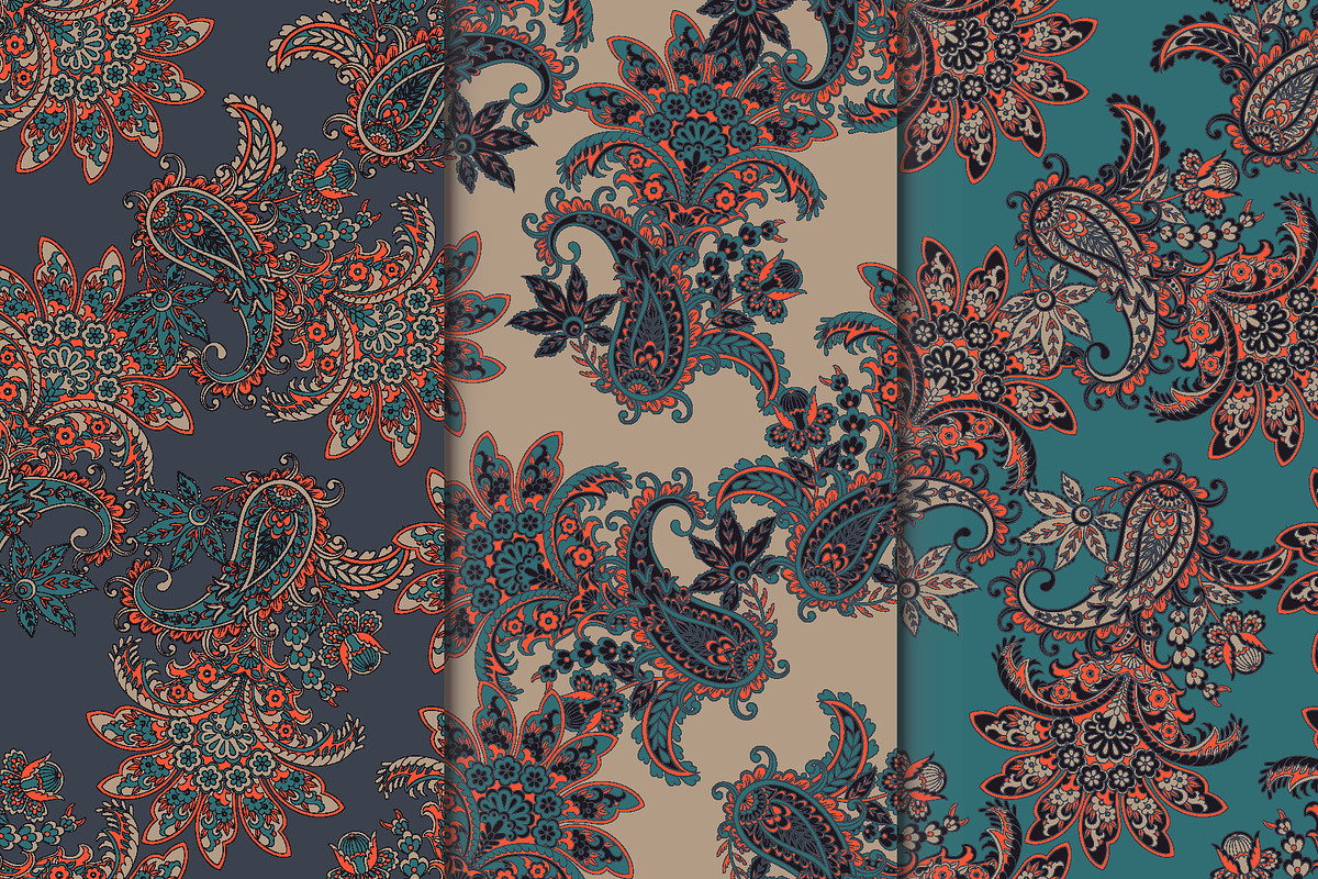 Asian paisley floral pattern, a Pattern Graphic by antalogiya (Photo 1 of 4)
